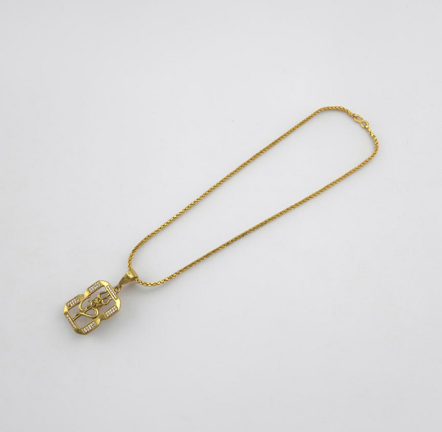 TRISHUL OM MICRO GOLD PLATED CHAIN PENDANT