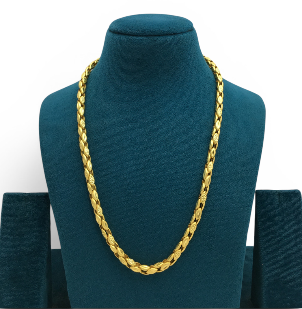 OVAL TEXTURE MICRO GOLD MEN’S CHAIN