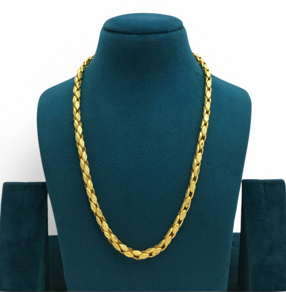 OVAL TEXTURE MICRO GOLD MEN’S CHAIN