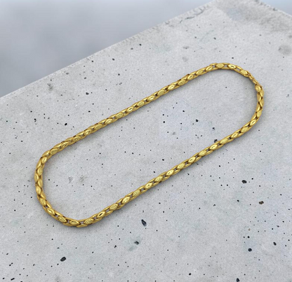 OVAL TEXTURE MICRO GOLD MEN’S CHAIN