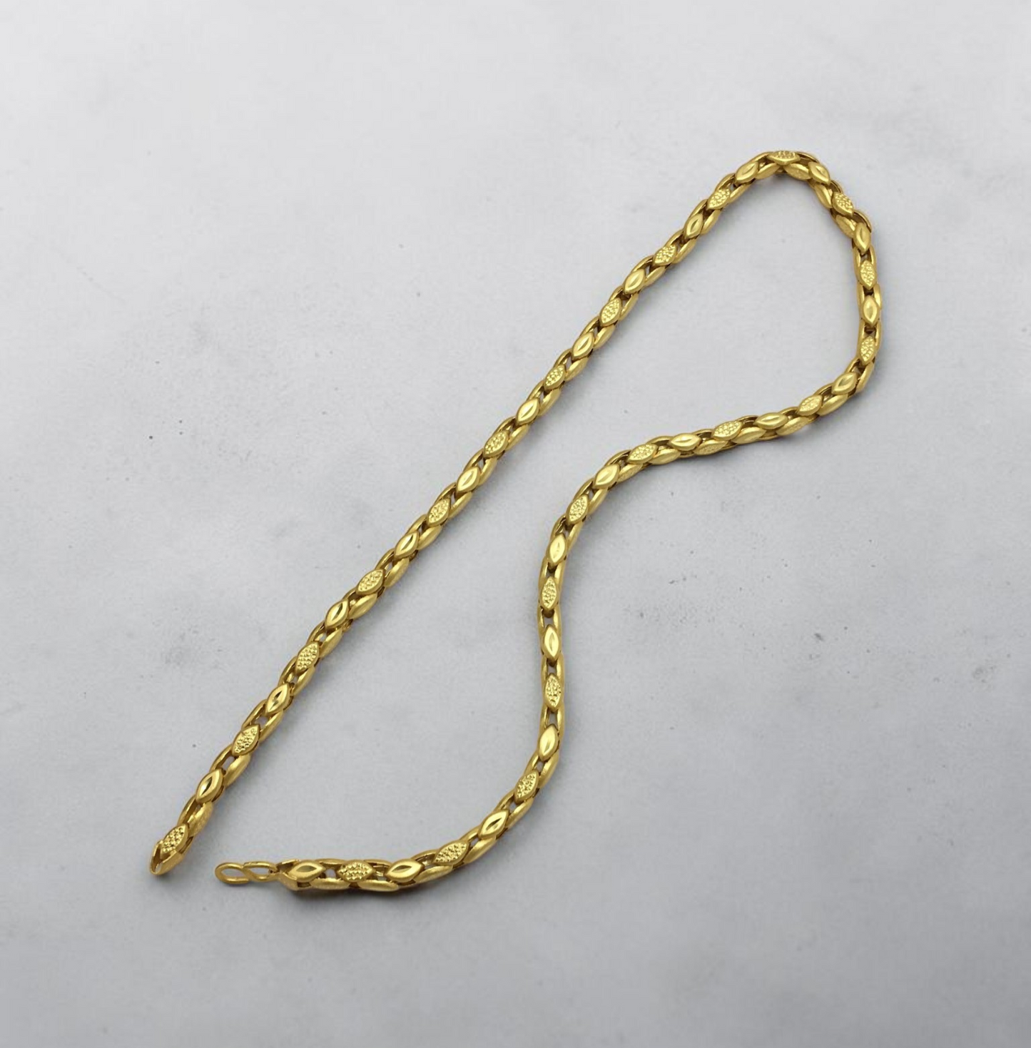 OVAL TEXTURE MICRO GOLD MEN’S CHAIN