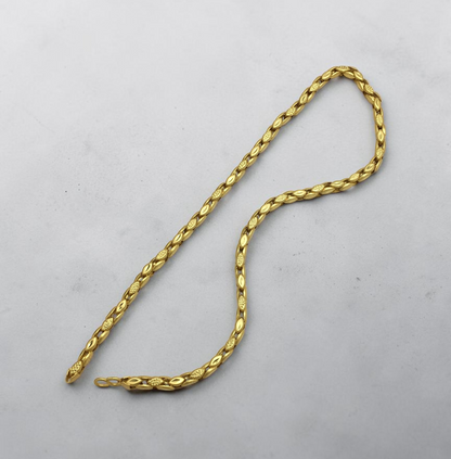 OVAL TEXTURE MICRO GOLD MEN’S CHAIN