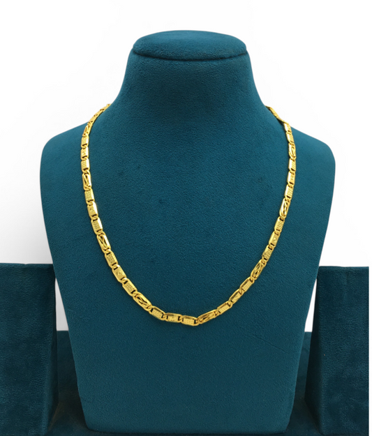 RECTANGULAR DESIGN MICRO GOLD MEN’S CHAIN