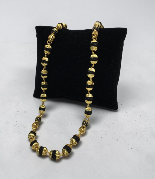 CLASSIC RUDRAKSH BEAD MICRO GOLD MEN’S MALA