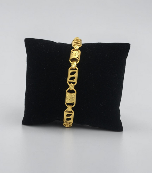 OBSIDIAN EDGE GOLD PLATED BRACELET FOR MEN