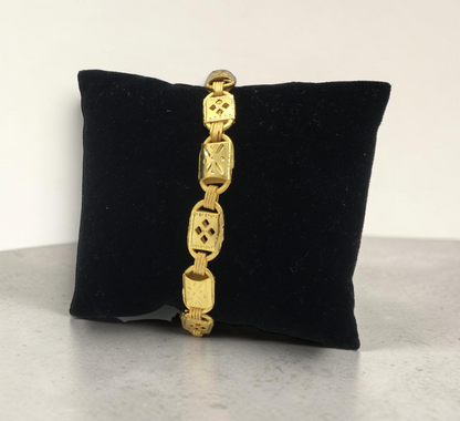 REGAL BARREL GOLD PLATED BRACELET FOR MEN