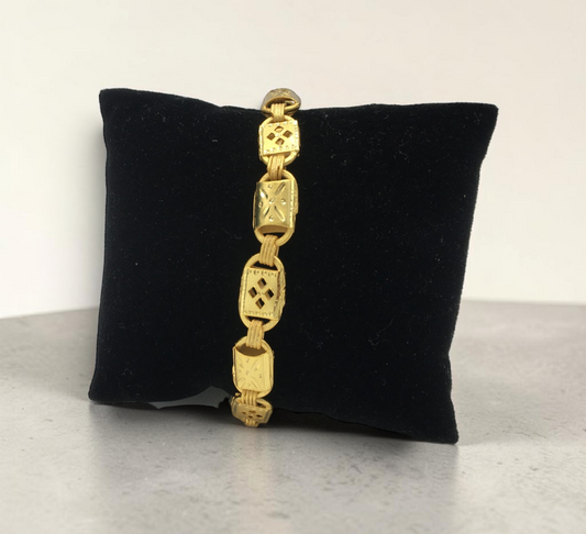 REGAL BARREL GOLD PLATED BRACELET FOR MEN