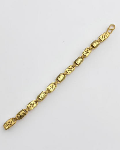 REGAL BARREL GOLD PLATED BRACELET FOR MEN