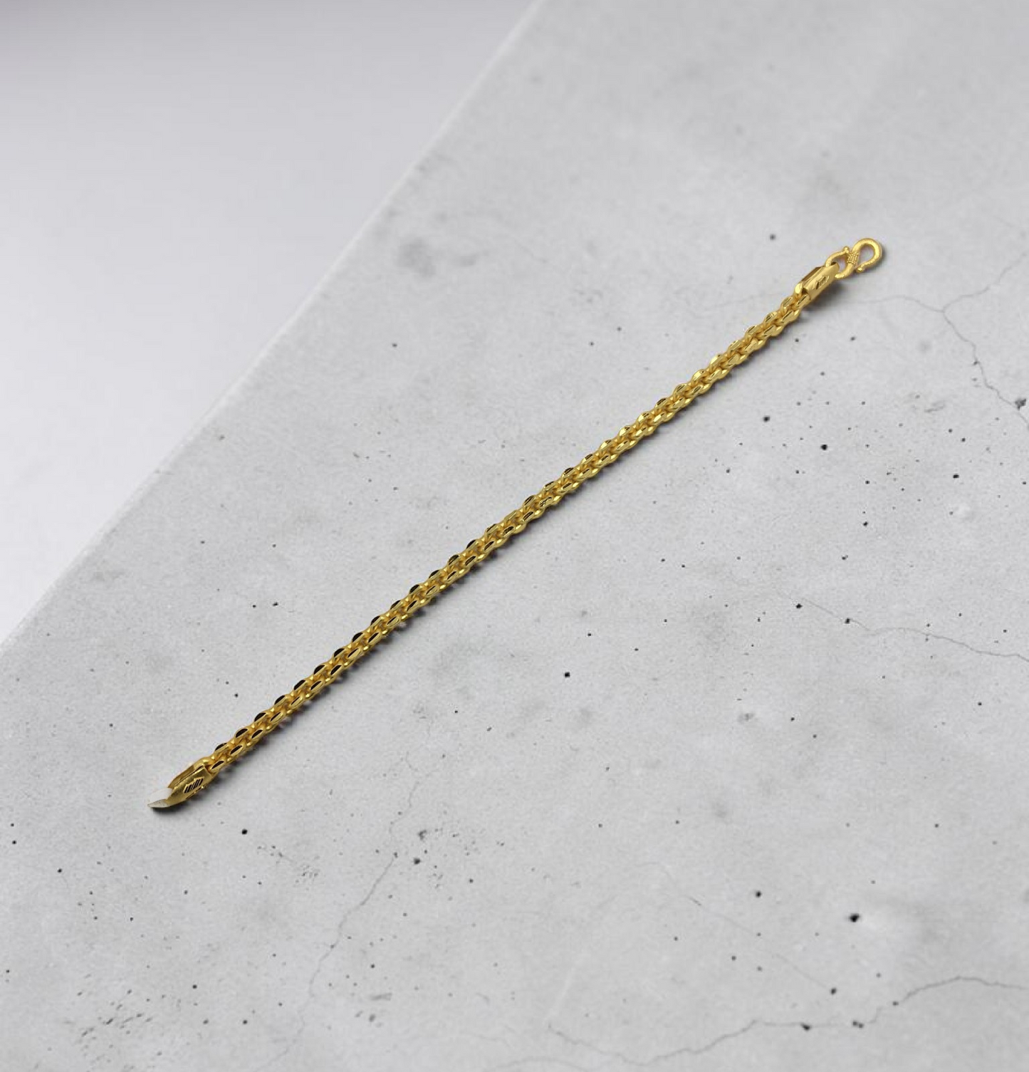 DIAMOND CUT ROLO MICRO GOLD PLATED BRACELET FOR MEN | PREMIUM BRASS BRACELET