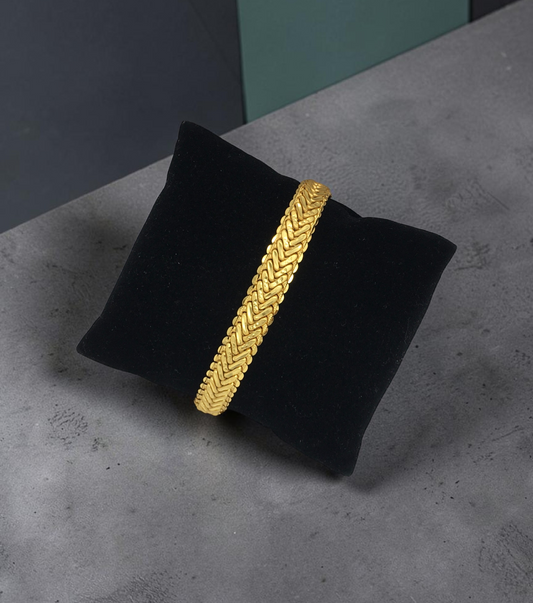 LUXE CHEVRON MICRO GOLD PLATED BRACELET FOR MEN | PREMIUM BRASS BRACELET