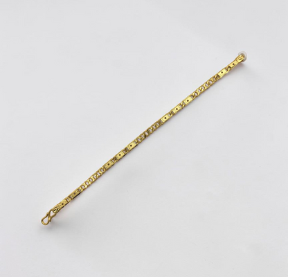 REGAL FIGARO MICRO GOLD PLATED BRACELET FOR MEN | PREMIUM BRASS BRACELET