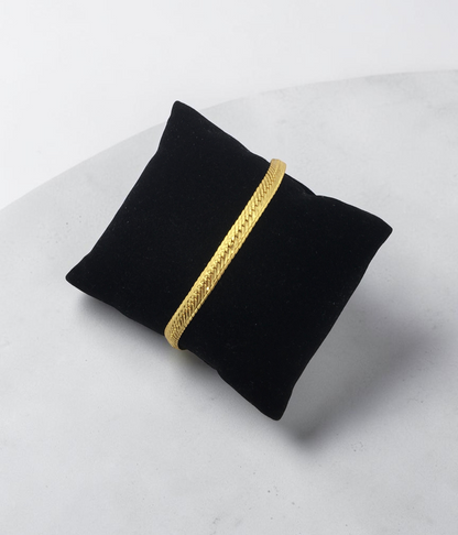 AURUM HERRINGBONE MICRO GOLD PLATED BRACELET FOR MEN | PREMIUM BRASS BRACELET