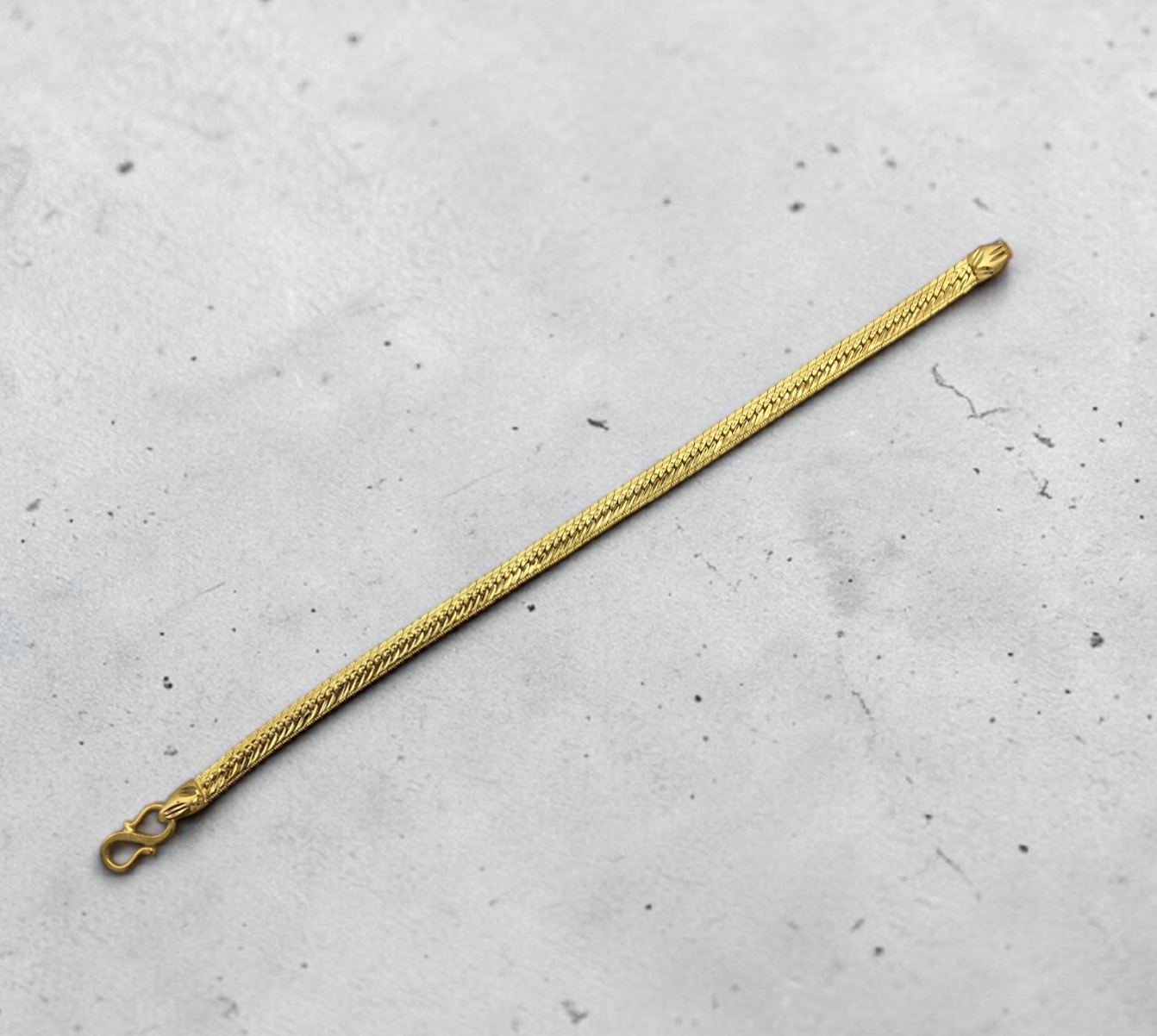 AURUM HERRINGBONE MICRO GOLD PLATED BRACELET FOR MEN | PREMIUM BRASS BRACELET