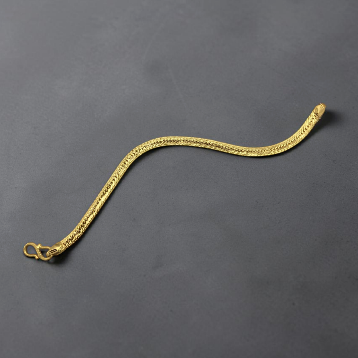 AURUM HERRINGBONE MICRO GOLD PLATED BRACELET FOR MEN | PREMIUM BRASS BRACELET
