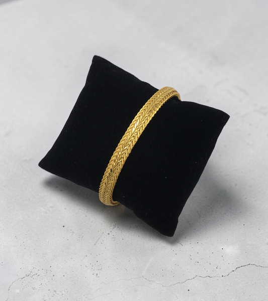 ROYAL WHEAT WEAVE GOLD PLATED BRACELET FOR MEN