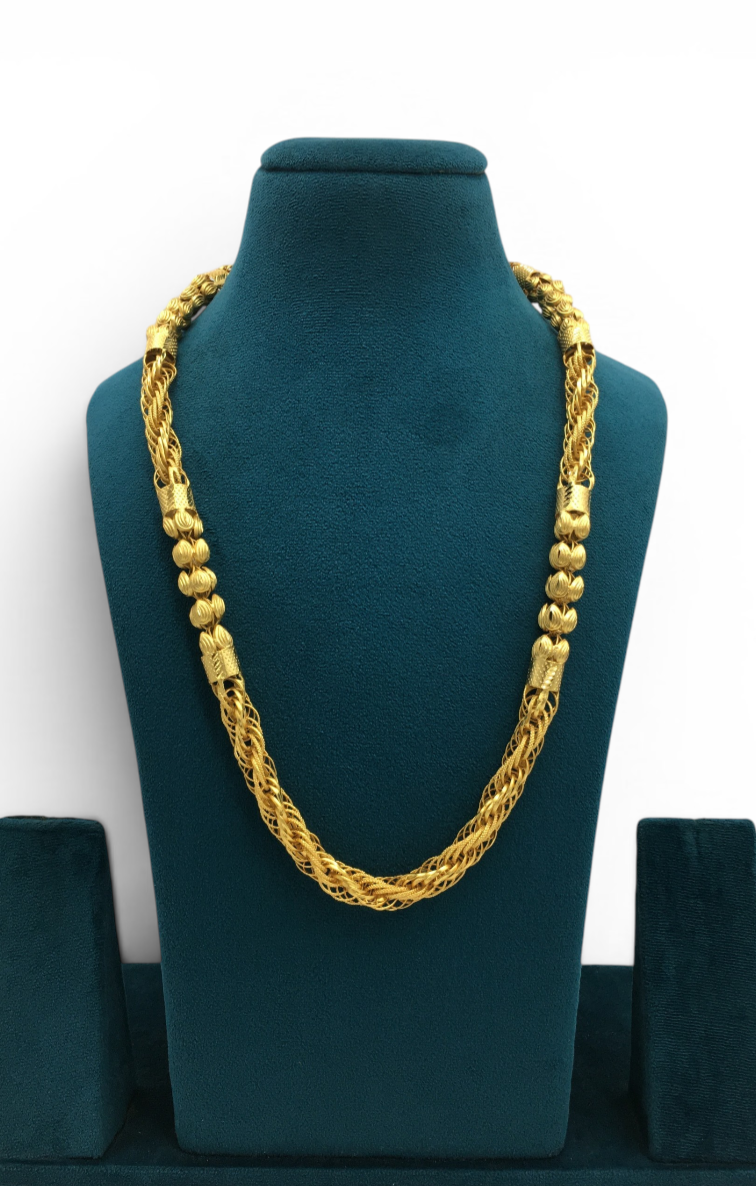 IMPERIAL MULTI-LAYER WEAVE MICRO GOLD PLATED CHAIN FOR MEN | PREMIUM BRASS GOLD CHAIN