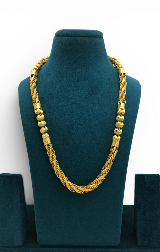 IMPERIAL MULTI-LAYER WEAVE MICRO GOLD PLATED CHAIN FOR MEN | PREMIUM BRASS GOLD CHAIN