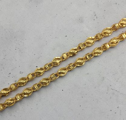 ROYAL INFINITY WEAVE MICRO GOLD PLATED CHAIN FOR MEN | PREMIUM BRASS WEAVE CHAIN