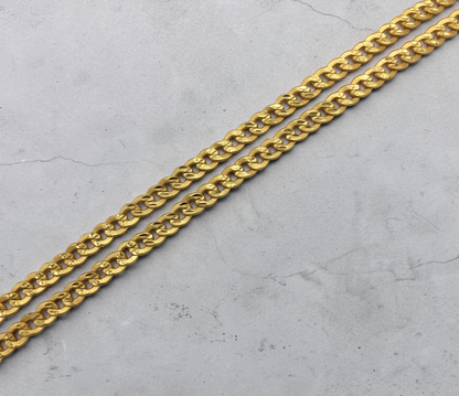 CLASSIC CUBAN LINK MICRO GOLD PLATED CHAIN FOR MEN | PREMIUM BRASS CUBAN LINK CHAIN