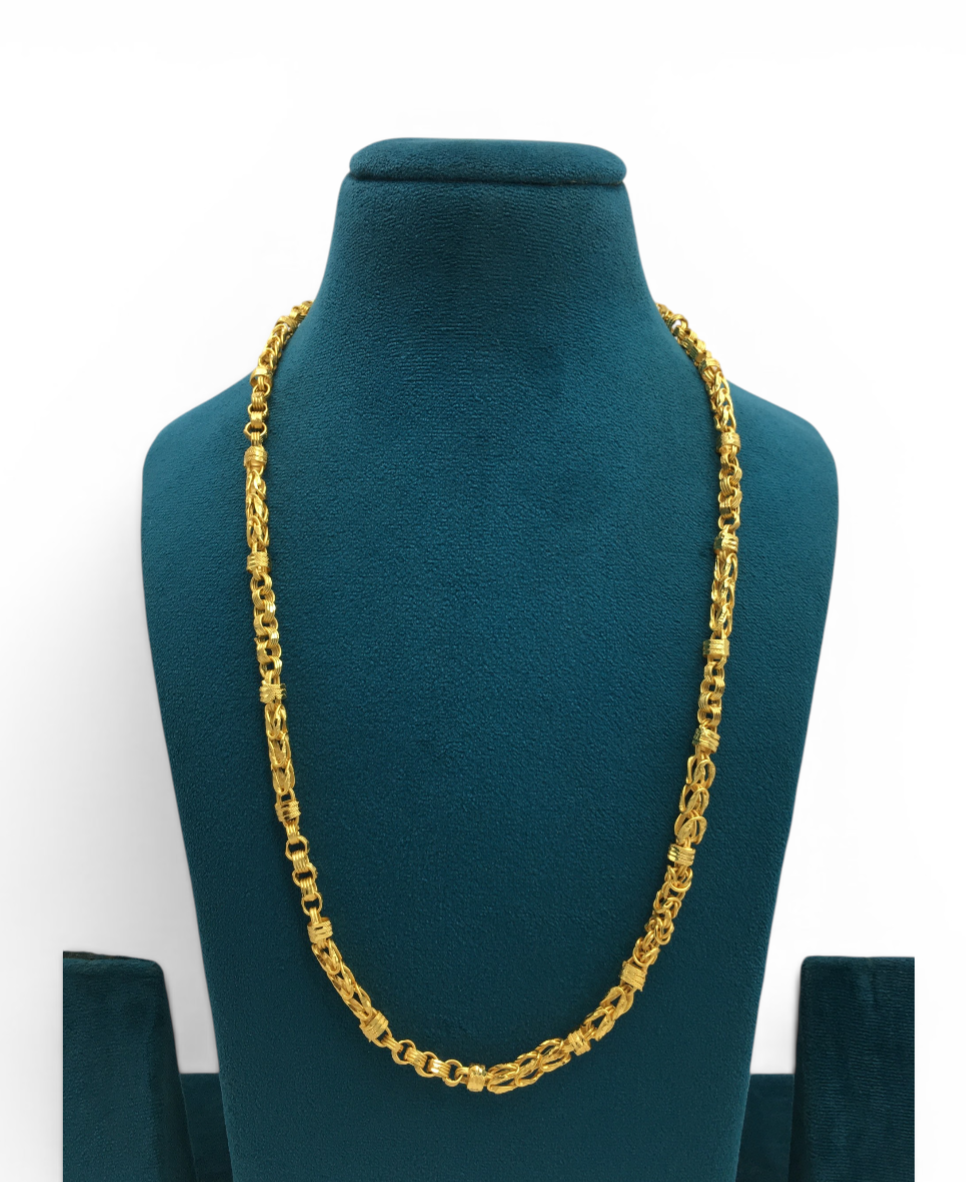 IMPERIAL VORTEX WEAVE MICRO GOLD PLATED GOLD CHAIN FOR MEN | PREMIUM BRASS WEAVE CHAIN