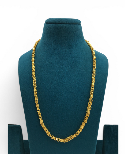 IMPERIAL VORTEX WEAVE MICRO GOLD PLATED GOLD CHAIN FOR MEN | PREMIUM BRASS WEAVE CHAIN