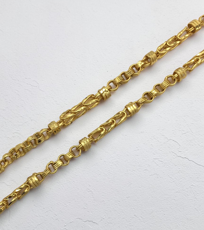 IMPERIAL VORTEX WEAVE MICRO GOLD PLATED GOLD CHAIN FOR MEN | PREMIUM BRASS WEAVE CHAIN