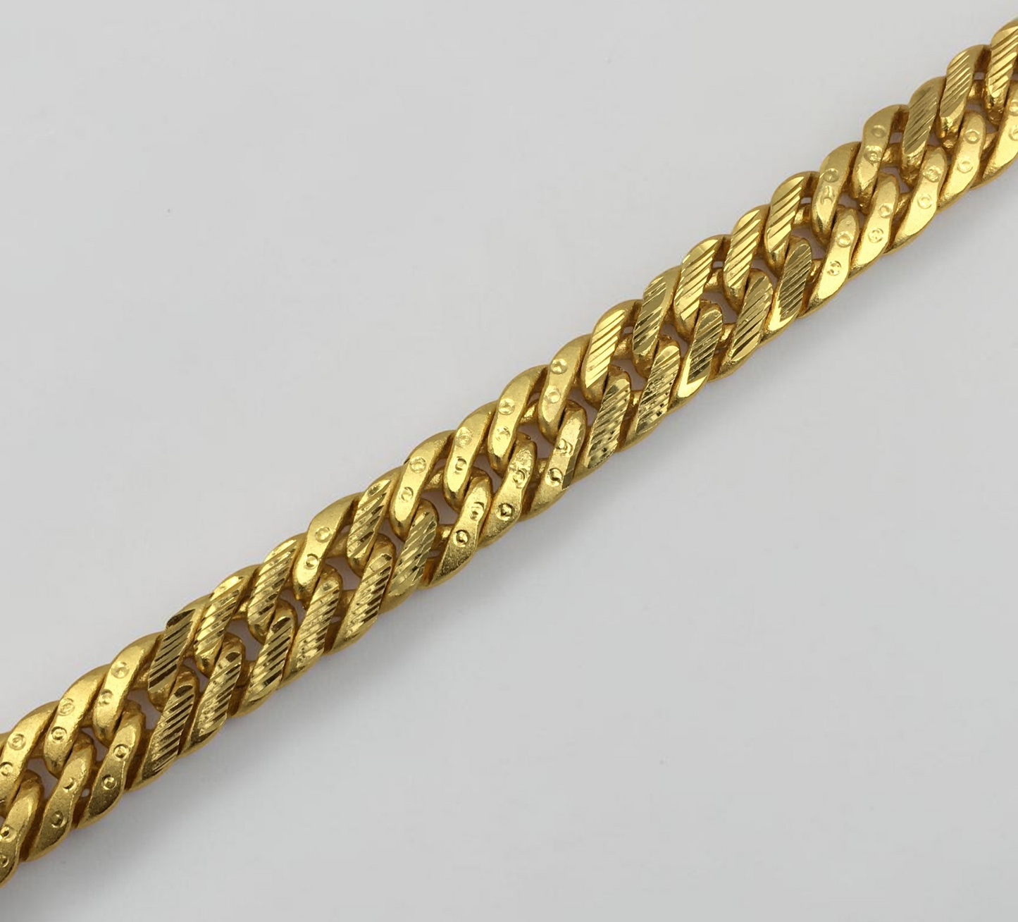 IMPERIAL DIAMOND CUT CUBAN MICRO GOLD PLATED BRACELET FOR MEN | PREMIUM BRASS BRACELET