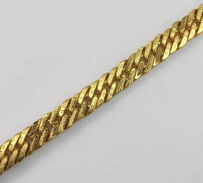 IMPERIAL DIAMOND CUT CUBAN MICRO GOLD PLATED BRACELET FOR MEN | PREMIUM BRASS BRACELET