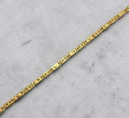 CELESTIAL LINK MICRO GOLD PLATED BRACELET FOR MEN | PREMIUM BRASS LINK BRACELET