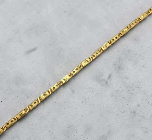CELESTIAL LINK MICRO GOLD PLATED BRACELET FOR MEN | PREMIUM BRASS LINK BRACELET