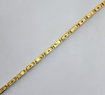 MONARCH DIAMOND LINK MICRO GOLD PLATED BRACELET FOR MEN | PREMIUM BRASS LINK BRACELET