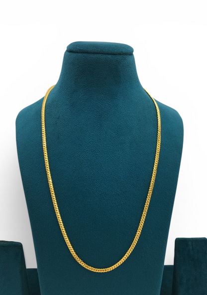 ROYAL CUBAN SLIM MICRO GOLD PLATED CHAIN FOR MEN | PREMIUM BRASS CUBAN CHAIN