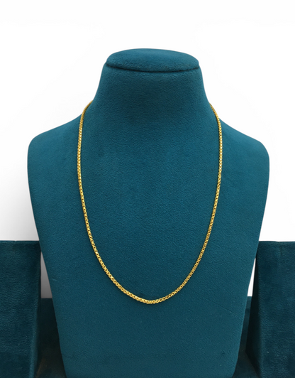 IMPERIAL MINIMAL BOX MICRO GOLD PLATED CHAIN FOR MEN | PREMIUM BRASS BOX CHAIN