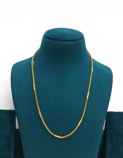 AURIC BARLINK MICRO GOLD PLATED CHAIN FOR MEN | PREMIUM BRASS GOLD CHAIN