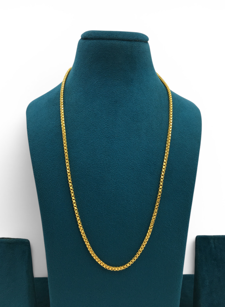 TITAN GRID BOX MICRO GOLD PLATED CHAIN FOR MEN | PREMIUM BRASS GOLD CHAIN