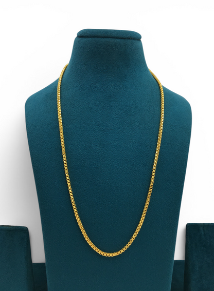 TITAN GRID BOX MICRO GOLD PLATED CHAIN FOR MEN | PREMIUM BRASS GOLD CHAIN