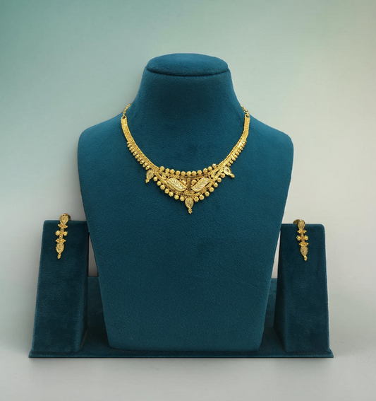 MAYURI VALLARI SHORT NECKLACE SET WITH EARRINGS FOR WOMEN | ONE GRAM FORMING TRADITIONAL JEWELLERY