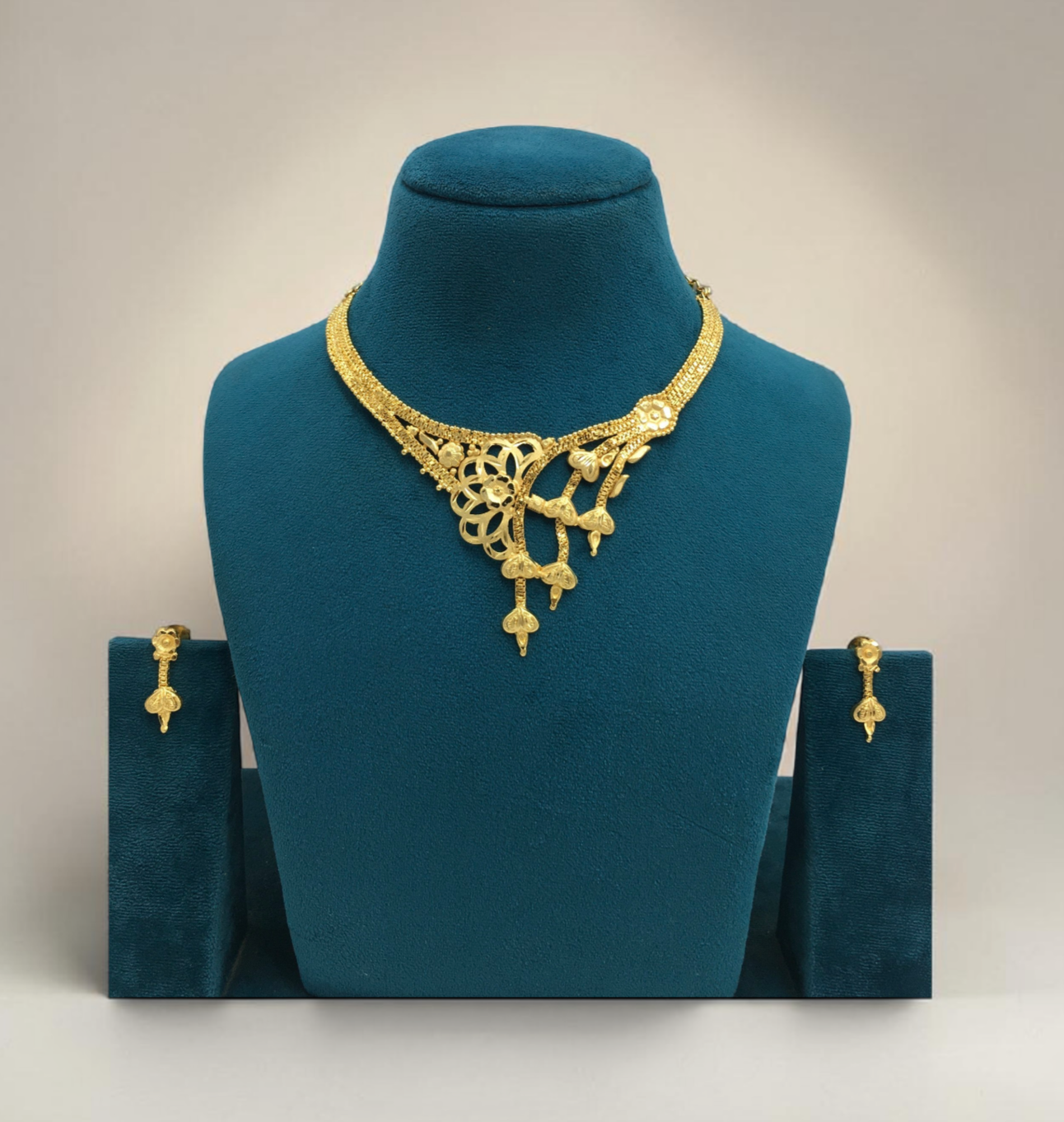 AARNA VALLI SHORT NECKLACE SET WITH EARRINGS FOR WOMEN | ONE GRAM FORMING TRADITIONAL JEWELLERY