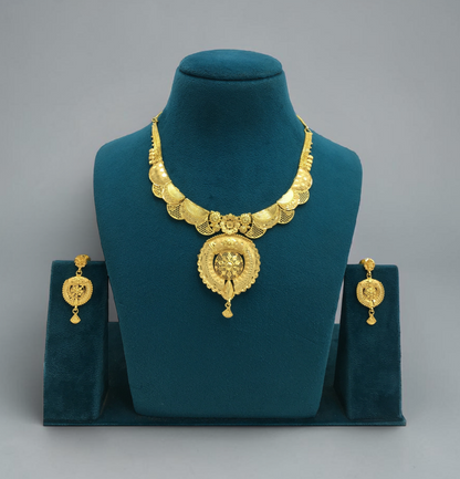 PADMIRA CHANDRA SHORT NECKLACE SET WITH EARRINGS FOR WOMEN | ONE GRAM FORMING TRADITIONAL JEWELLERY