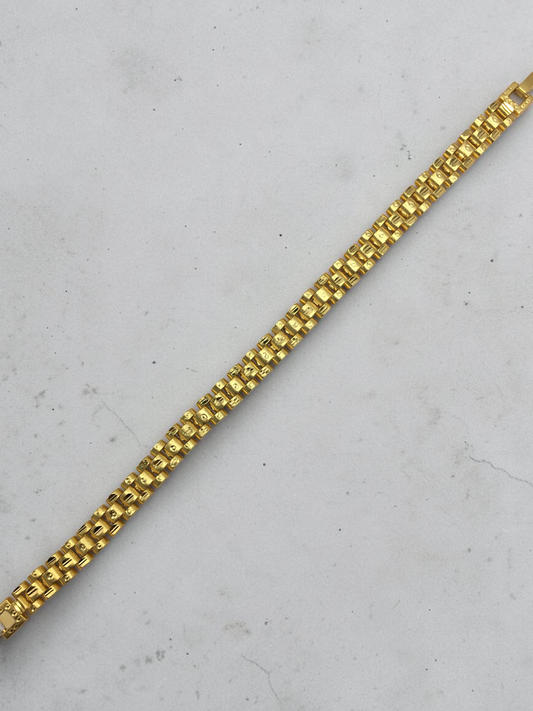 PRIME CUBE GOLD PLATED BRACELET FOR MEN