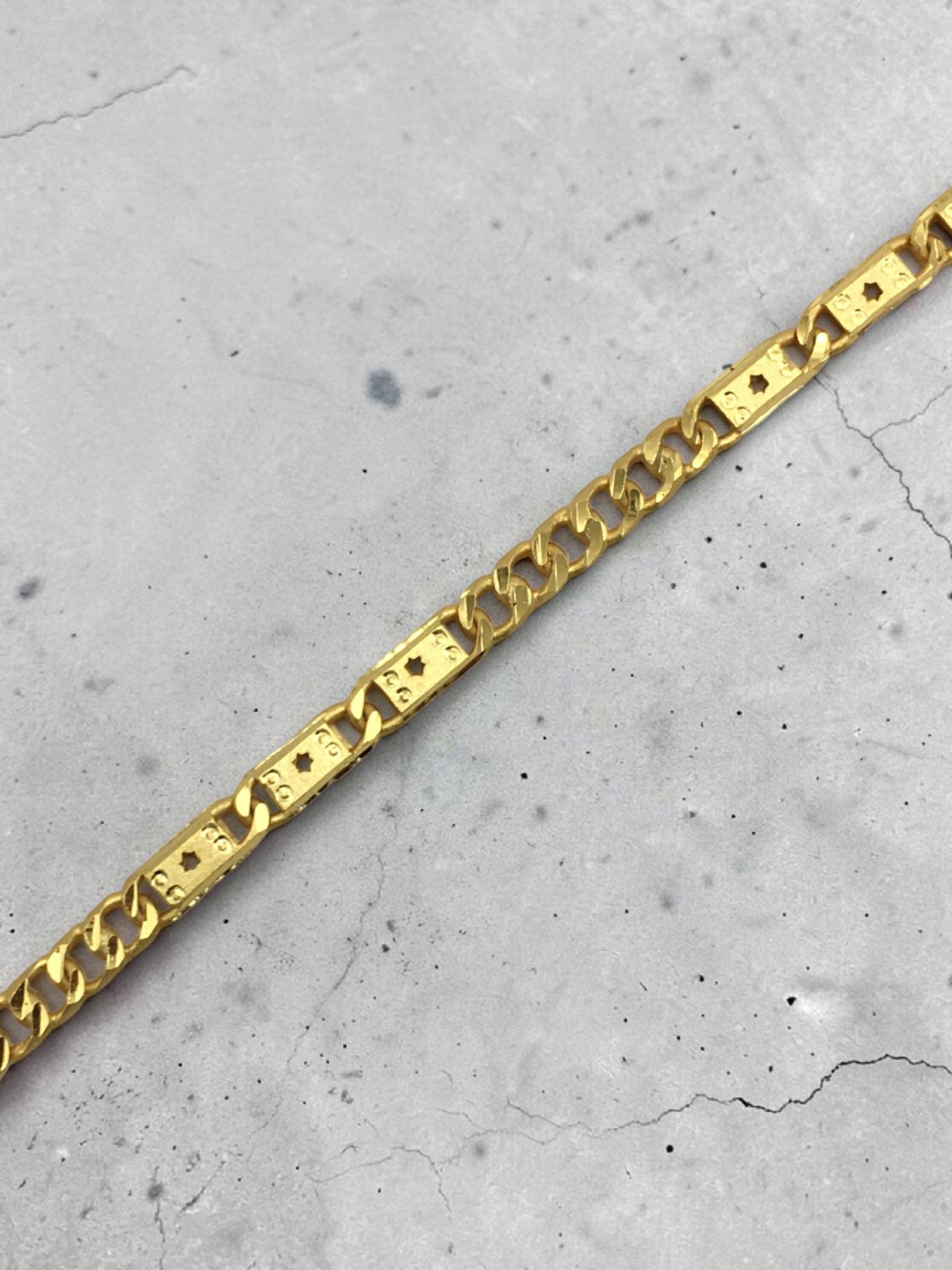 REGAL FIGARO MICRO GOLD PLATED BRACELET FOR MEN | PREMIUM BRASS BRACELET