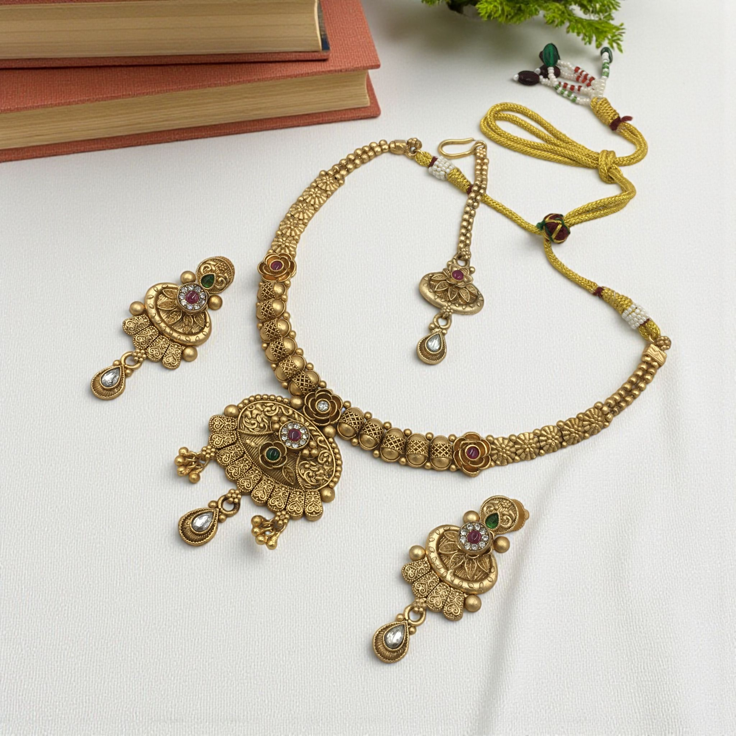 SWARA BRASS NECKLACE SET