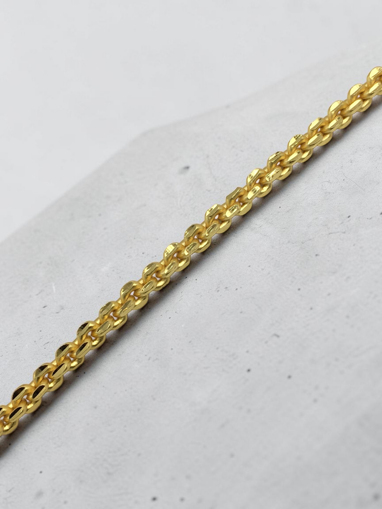 DIAMOND CUT ROLO MICRO GOLD PLATED BRACELET FOR MEN | PREMIUM BRASS BRACELET