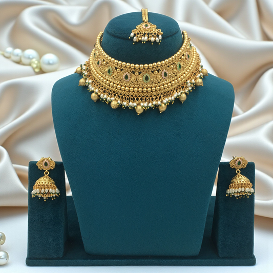 CHARUVI BRASS NECKLACE SET