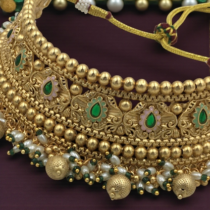 CHARUVI BRASS NECKLACE SET