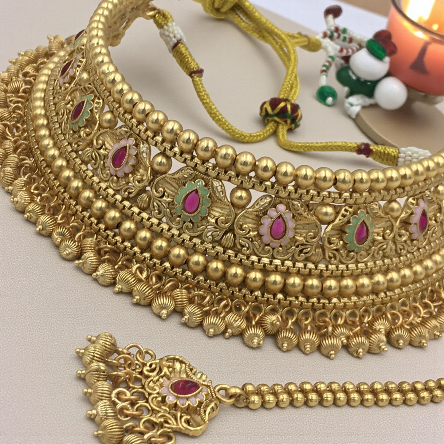 ALINA BRASS NECKLACE SET