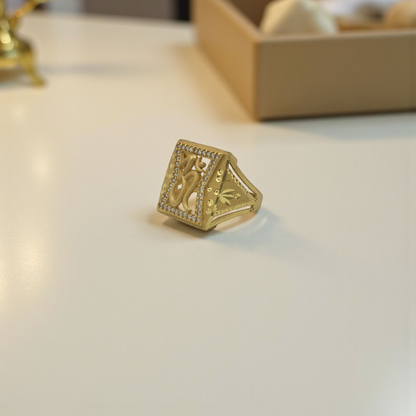 OM DIAMOND MICRO GOLD PLATED RING