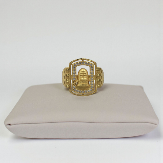 MAHAKAL DIAMOND MICRO GOLD PLATED RING