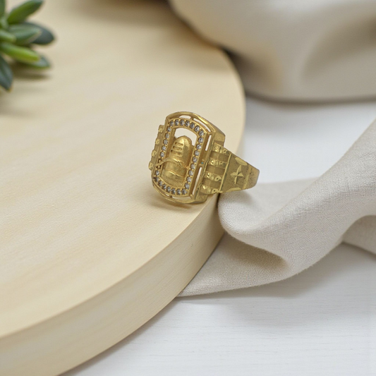 MAHAKAL DIAMOND MICRO GOLD PLATED RING