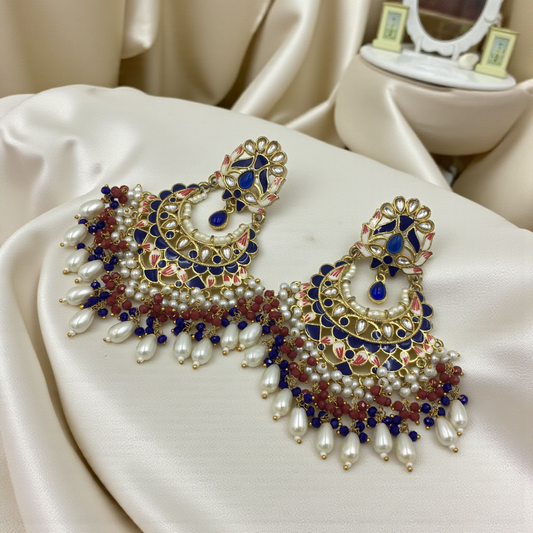 RAJWADI NOOR KUNDAN DROPS CHANDBALI